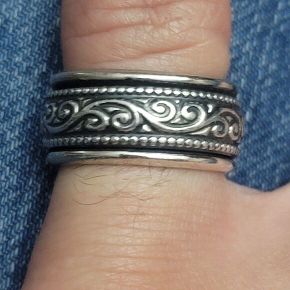 925 Sterling Silver Spinner Ring Size 6 - Picture 2 of 7